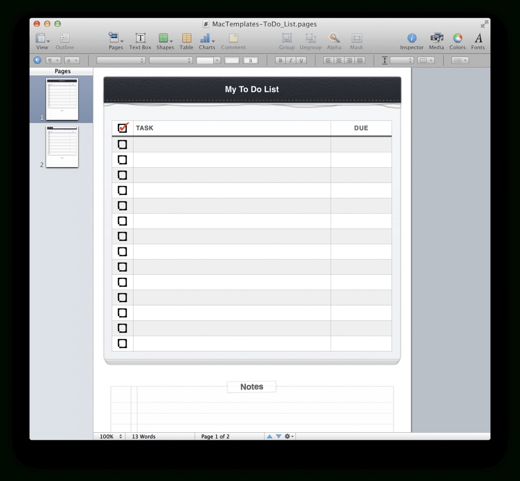 Calendar Template Apple Pages • Printable Blank Calendar Template
