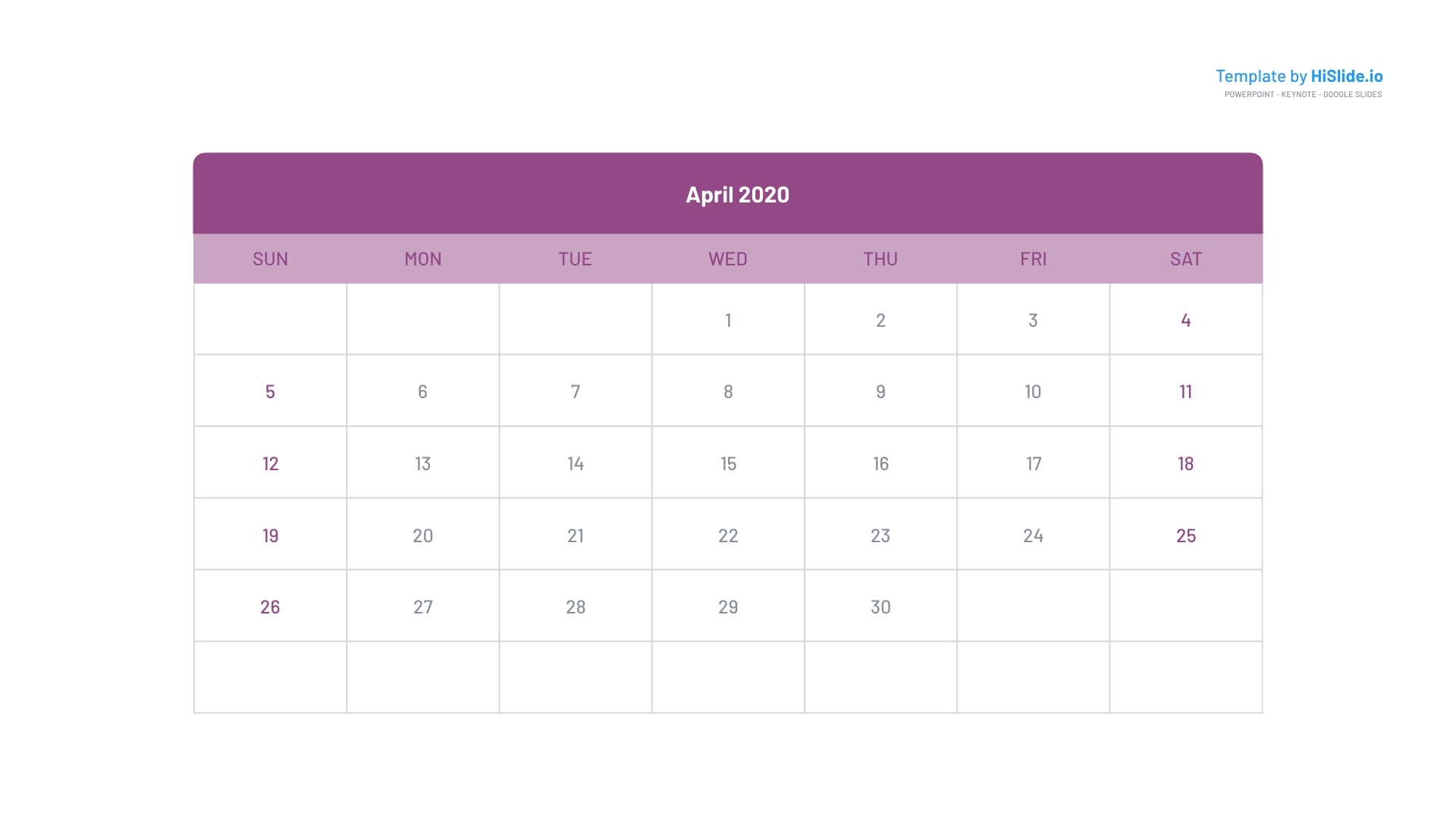 April 2020 Calendar Templates For Keynote Mac Calendar Template On Mac