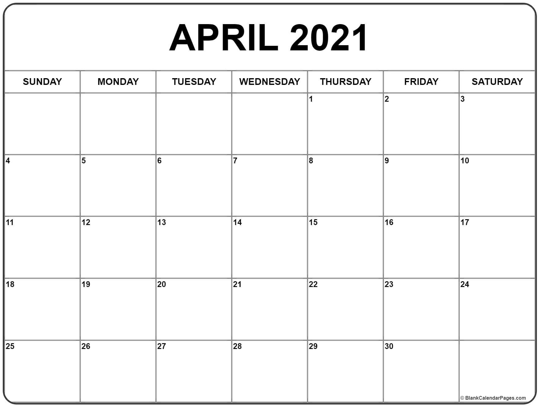 April 2021 Calendar | Free Printable Monthly Calendars 2021 Printable Monthly Calendar With Lines
