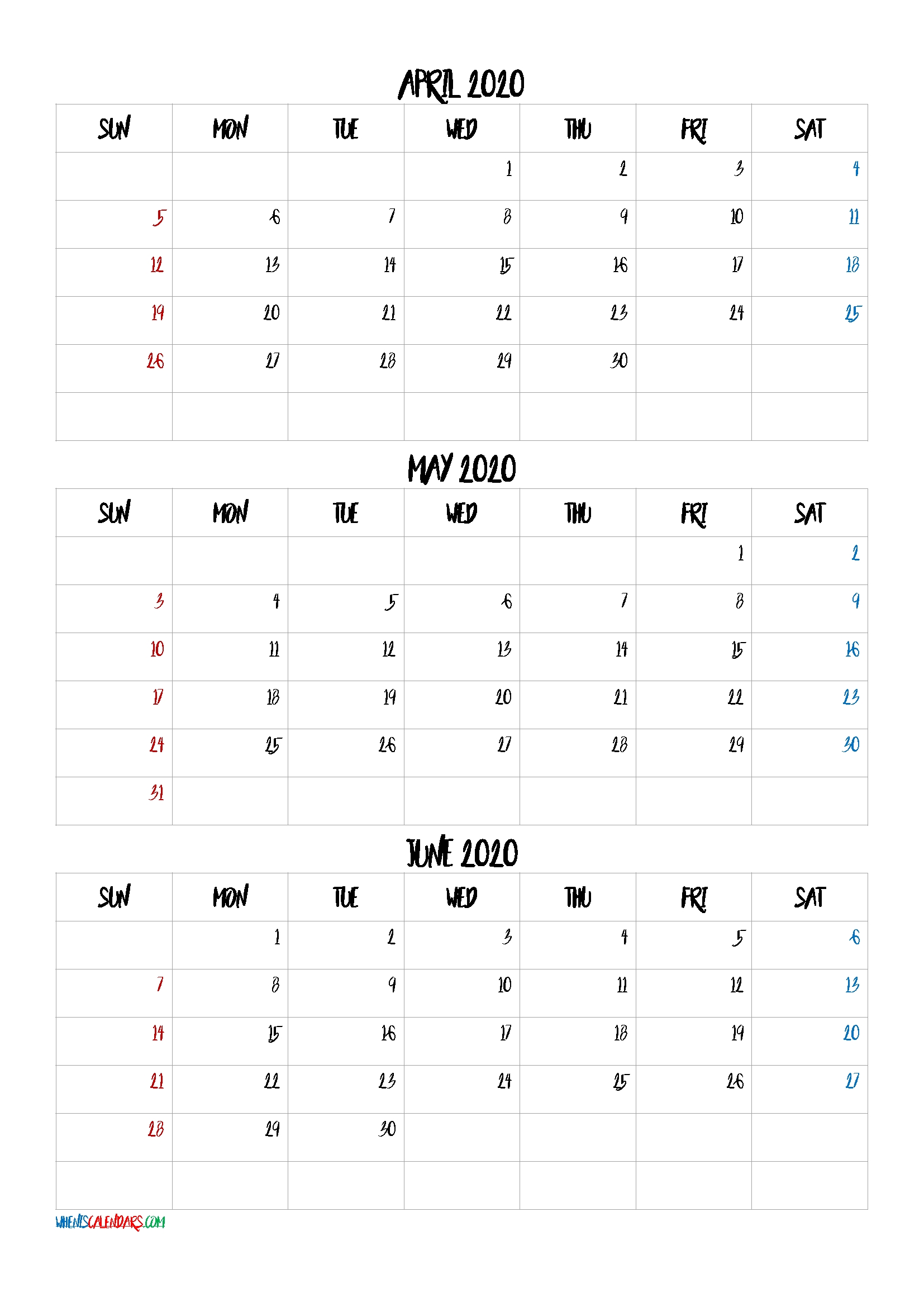 April May June 2021 Three Month Calendar Printable-21Bb4 3 Month Printable Calendar Templates For 2021