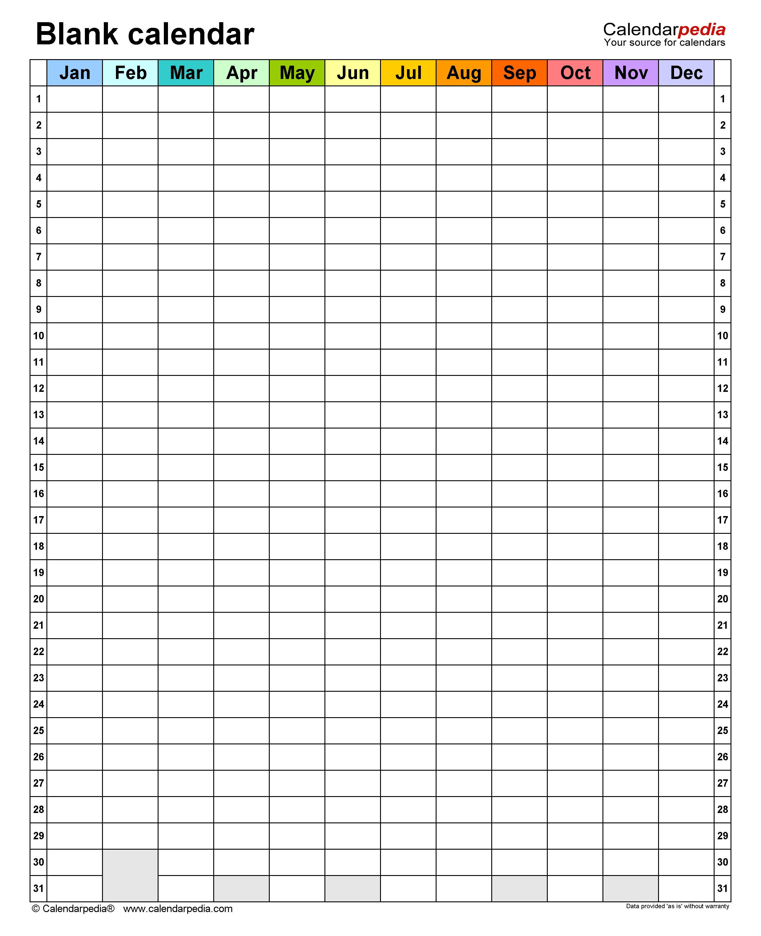 Blank Calendars - Free Printable Microsoft Excel Templates Calendar Template With Lines