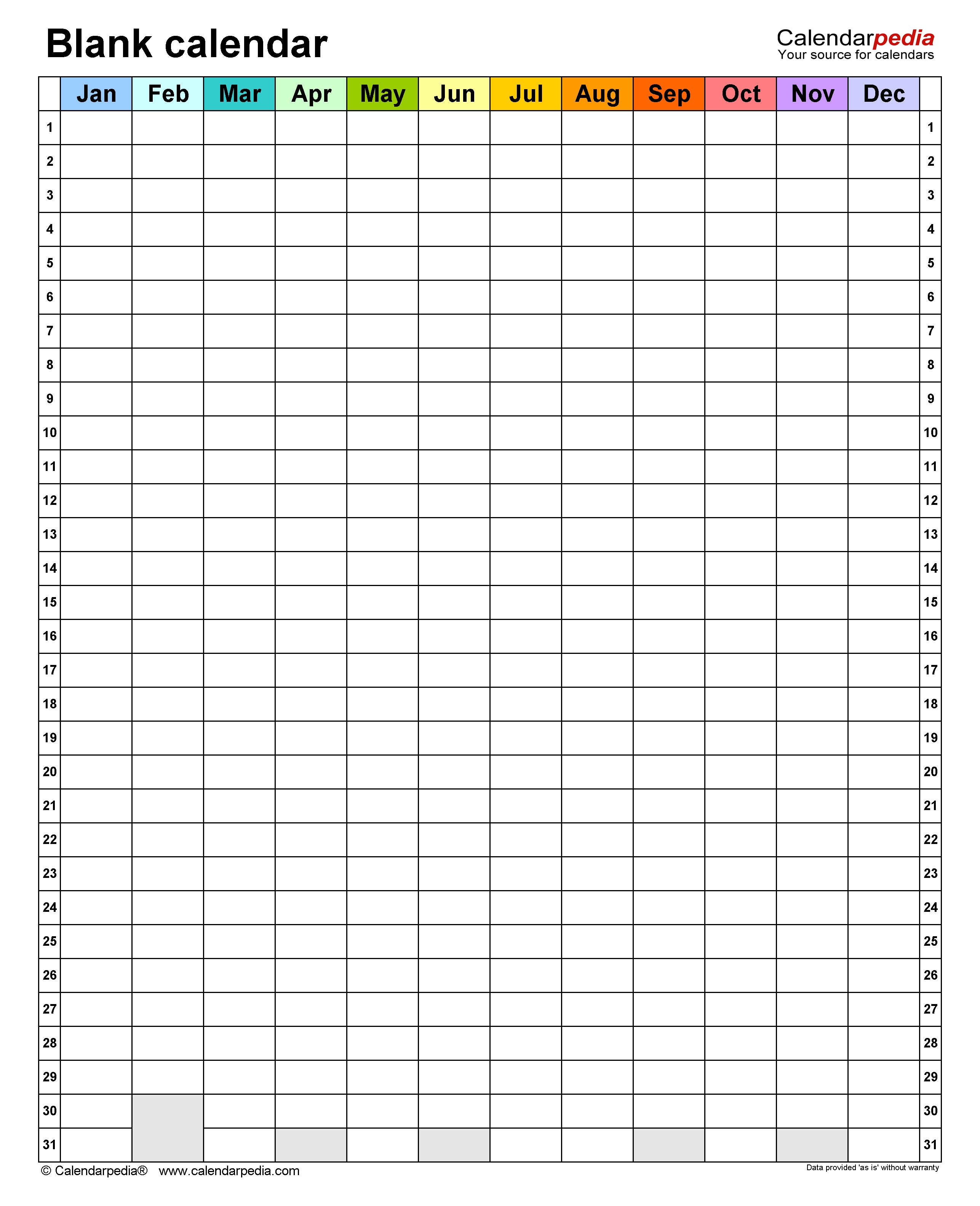 Printable Blank Monthly Calendar Excel Templates Blank Monthly 