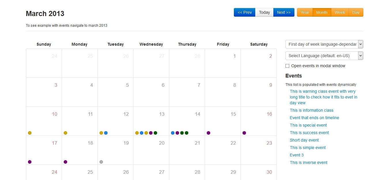 Bootstrap Calendar | Drupal Calendar Template Bootstrap 4