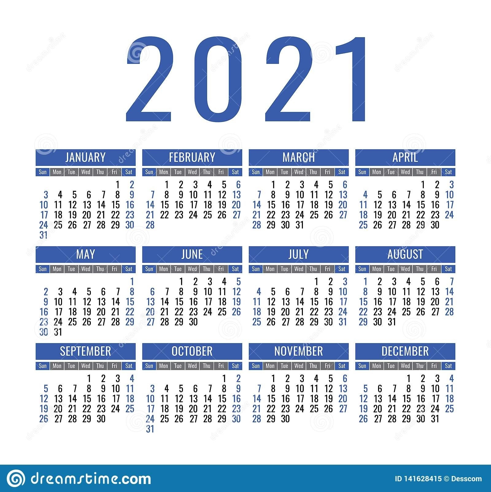 Broadcast Calendar 2021 Printable Blank Calendar Template