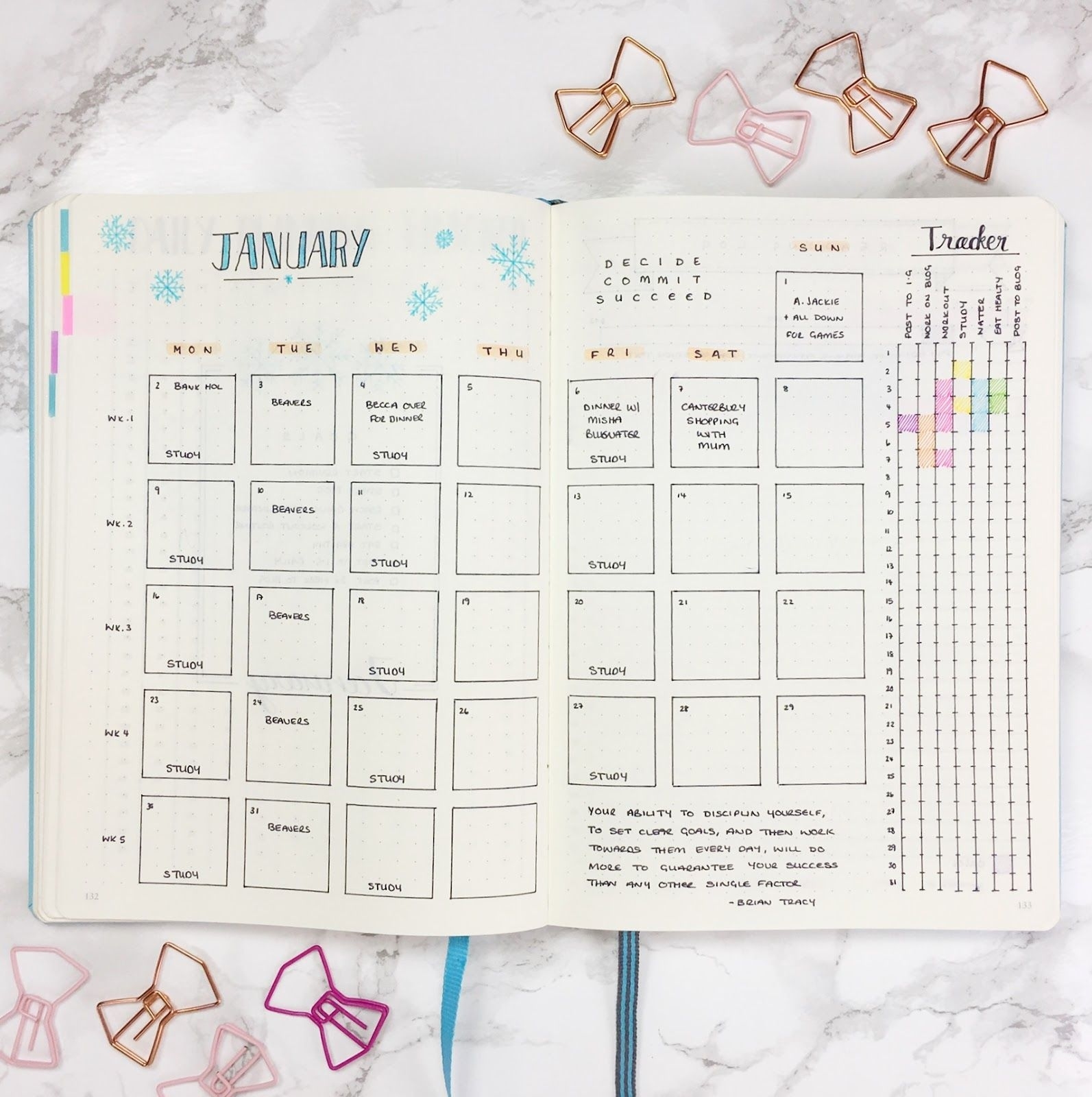 Bullet Journal Monthly Layout With Tracker Template | Bullet Calendar Template Bullet Journal