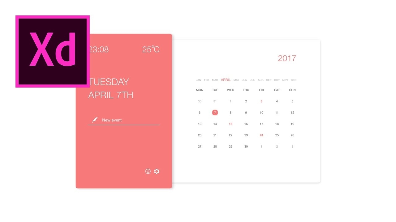 Calendar App - Speed Art: Adobe Xd Calendar Template Adobe Xd