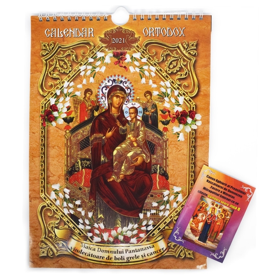 Calendar De Perete Crestin Ortodox 2021, Format A4 + Carticica De Rugaciuni  Cadou Calendar Crestin Ortodox 2021