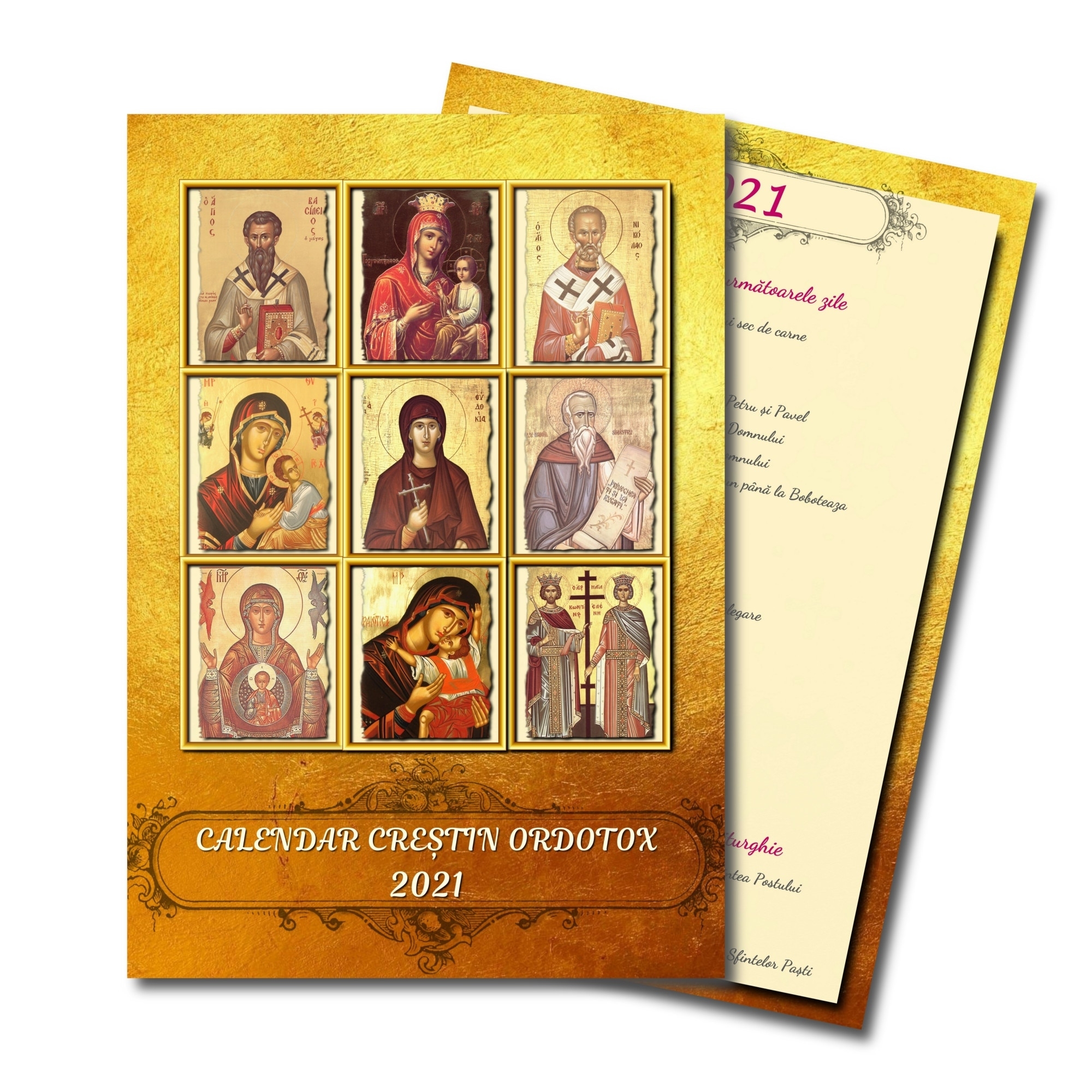 Calendar Ortodox Perete 2021, Format A3, Calendar Bisericesc Calendar Ortodox 2021