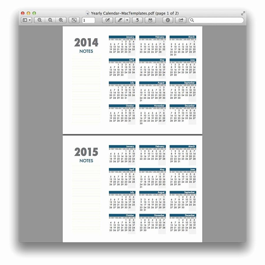 Calendar Template For Pages Mac Luxury Yearly Calendar Calendar Template Apple Pages