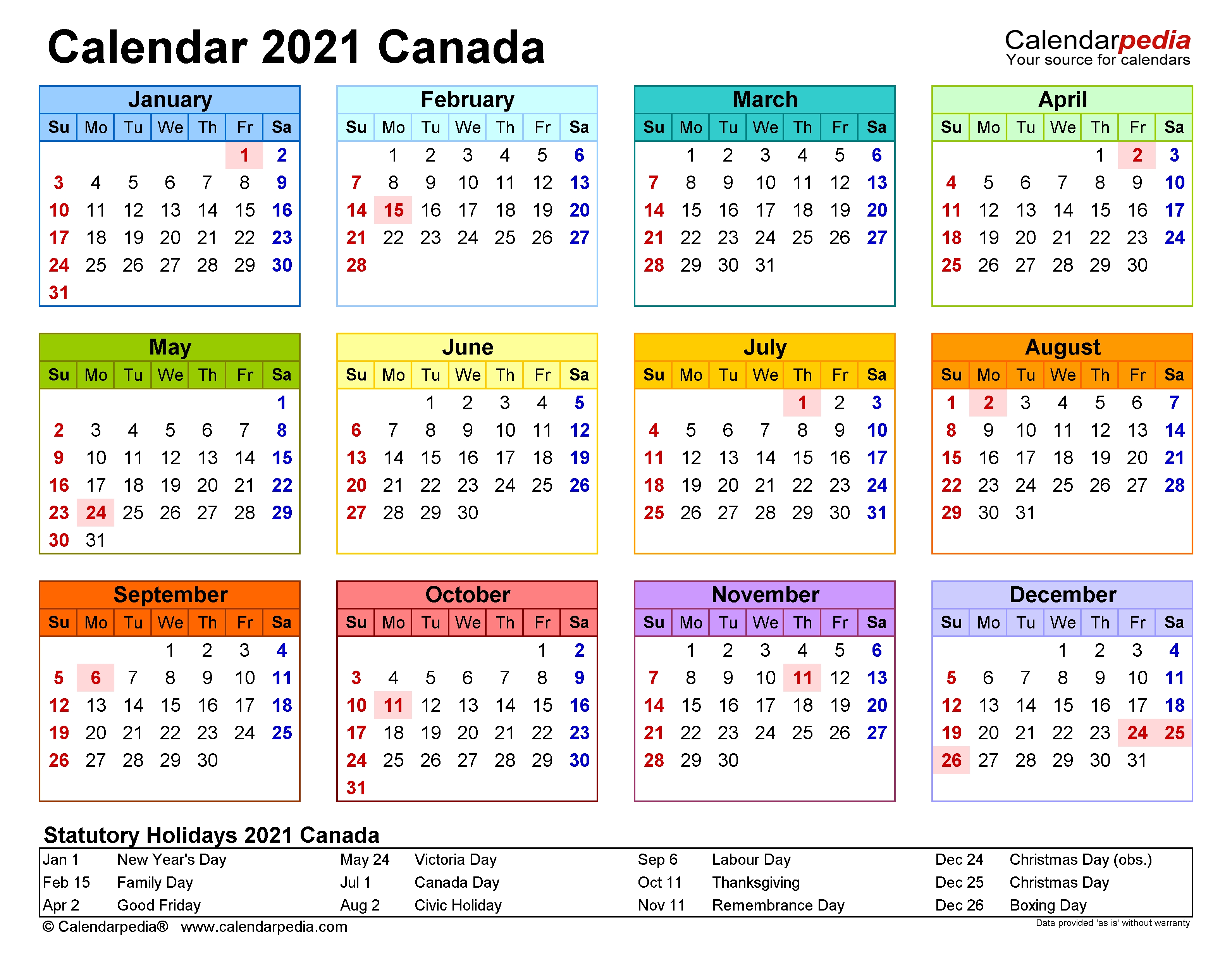 Canada Calendar 2021 - Free Printable Excel Templates Excel Yearly Calendar 2021