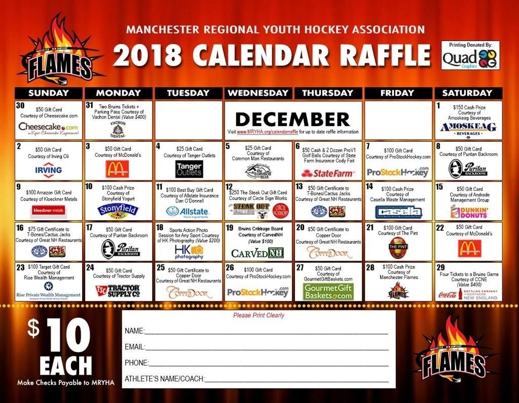 Cash Calendar Raffle Template In 2020 | Raffle Tickets Free Calendar Raffle Template