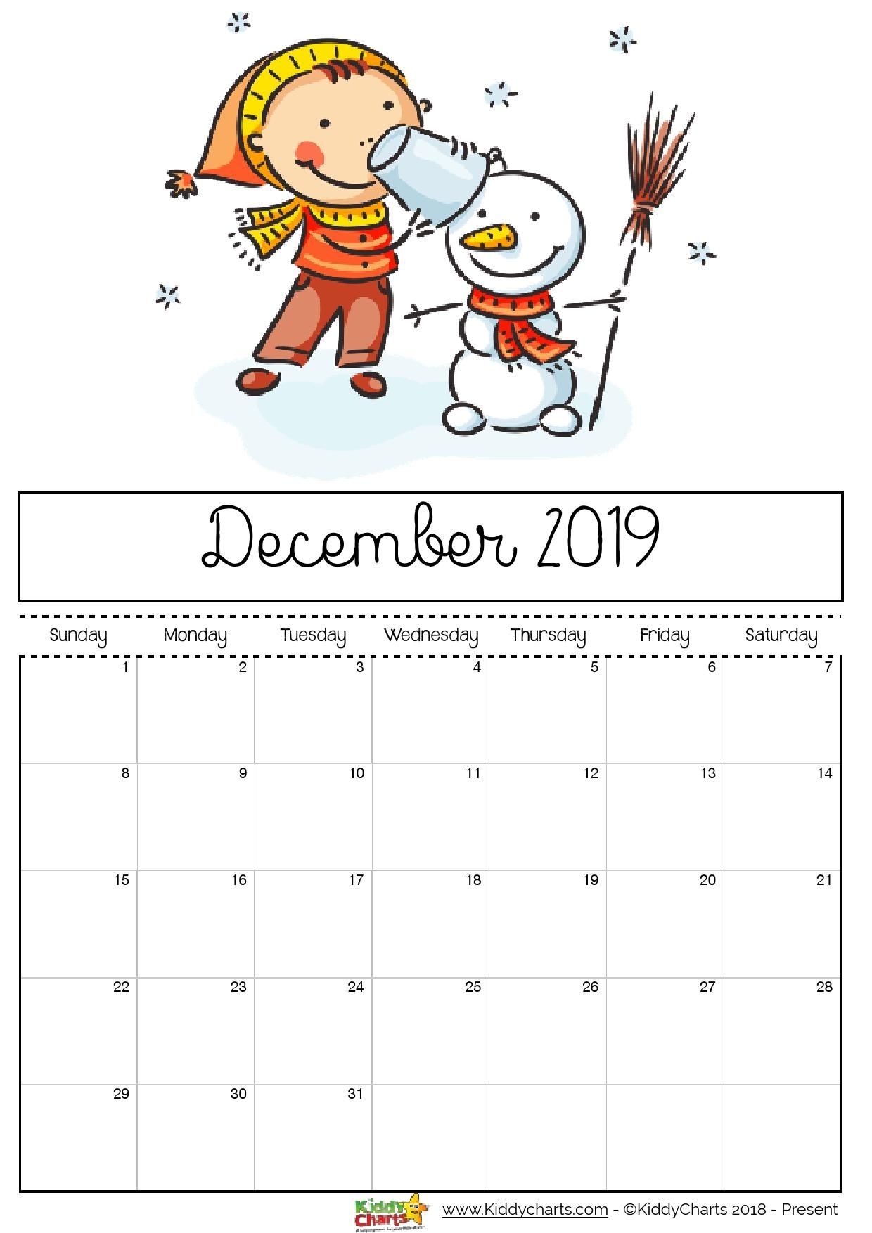 Check Out Our Fantastic Free 2019 Calendar For Your Child&#039;S December Calendar Template Kindergarten