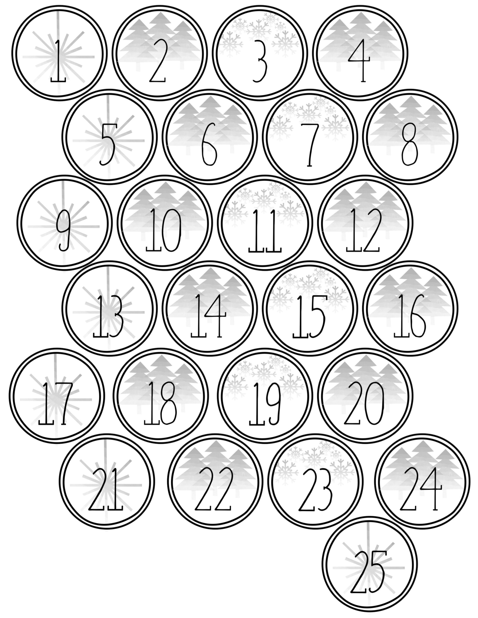 Christmas Advent Calendar Printable Numbers | Paper Trail Design Free Calendar Numbers Template