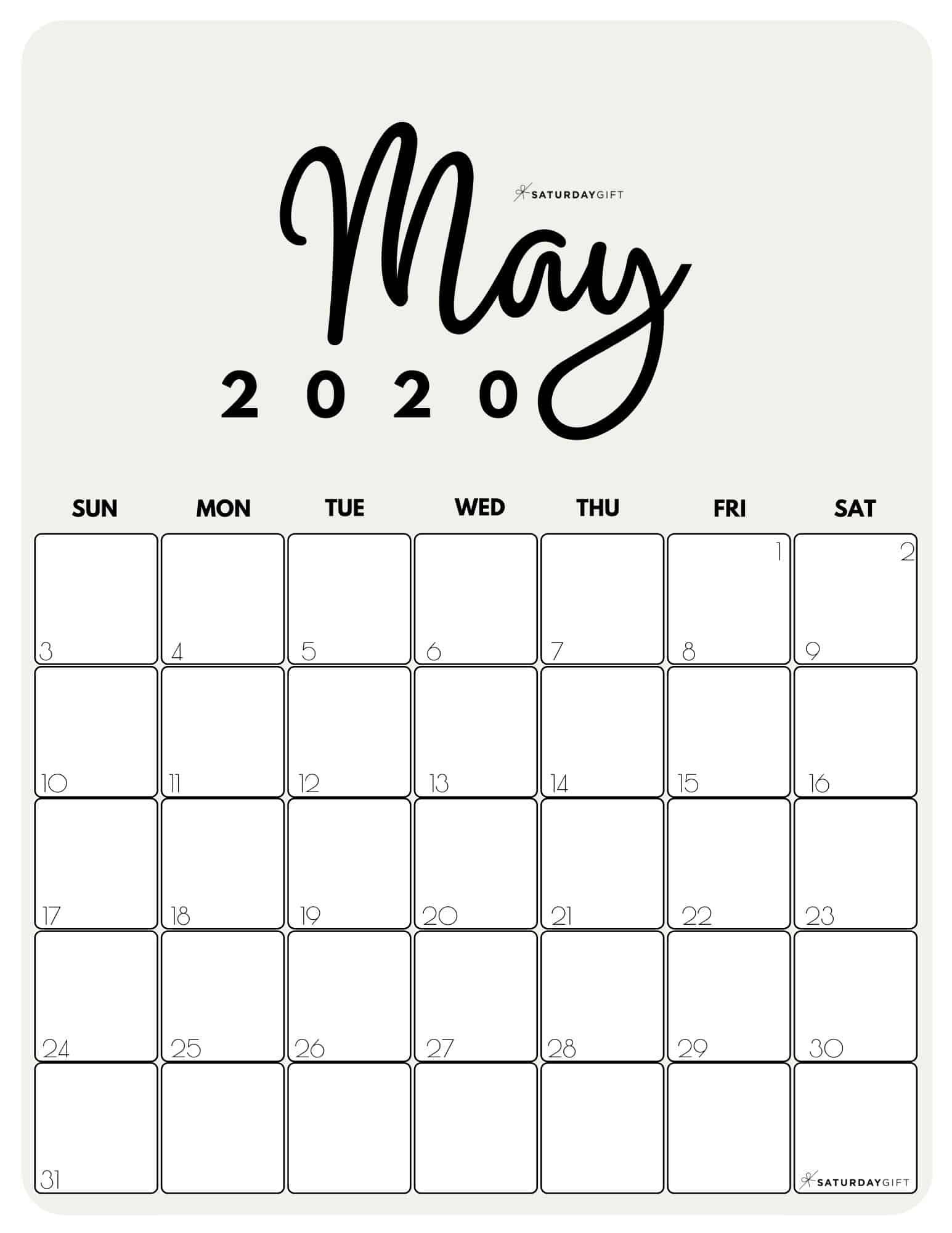 Cute (&amp; Free!) Printable May 2021 Calendar | Saturdaygift In May 2021 Calendar