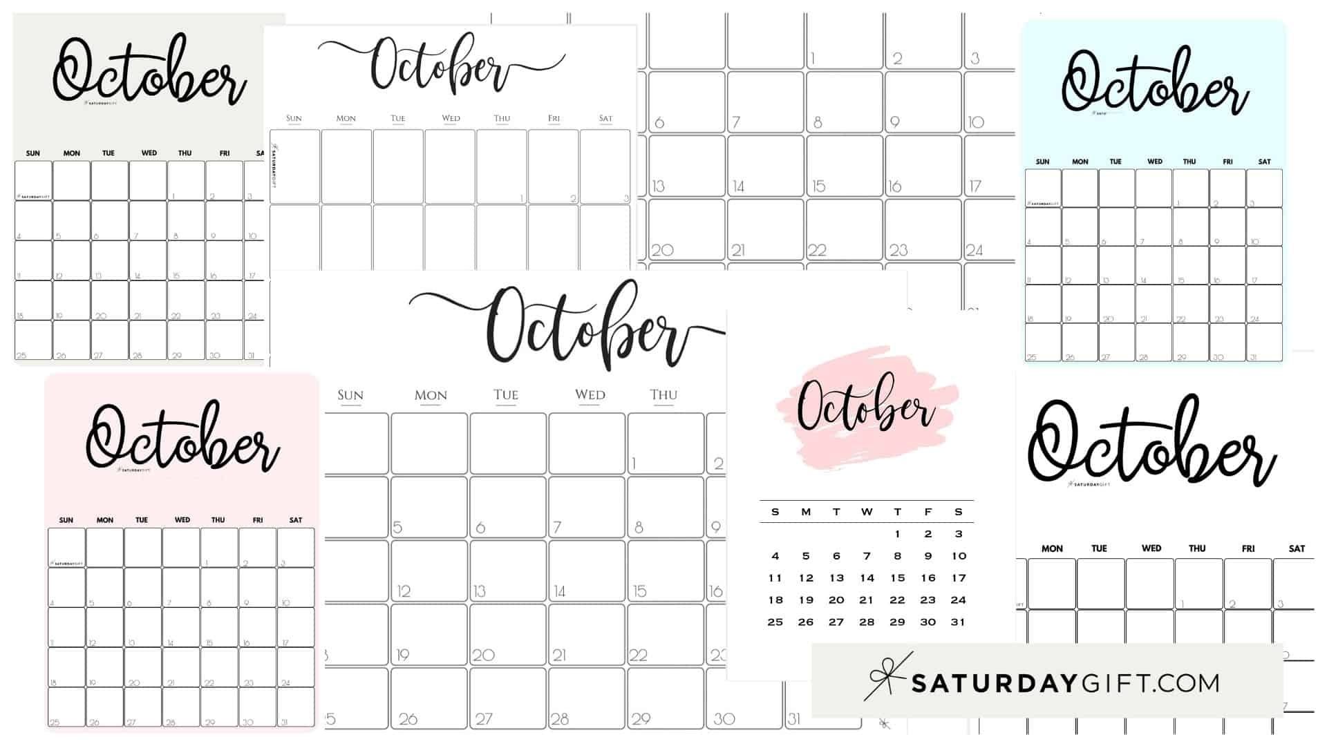 Cute (&amp; Free!) Printable October 2021 Calendar | | Saturdaygift Calendar Template With Lines