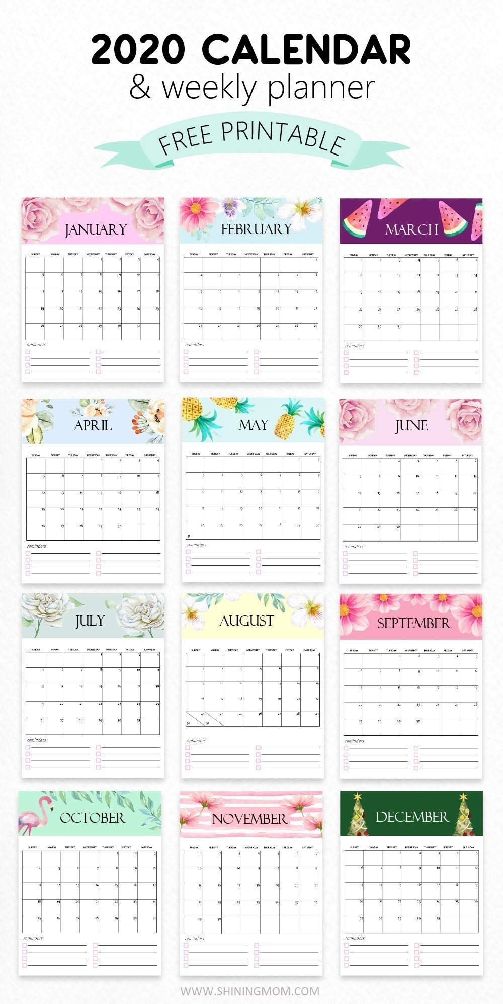 Cute Stuff | Monthly Calendar Printable, Print Calendar 2021 Calendar Cute