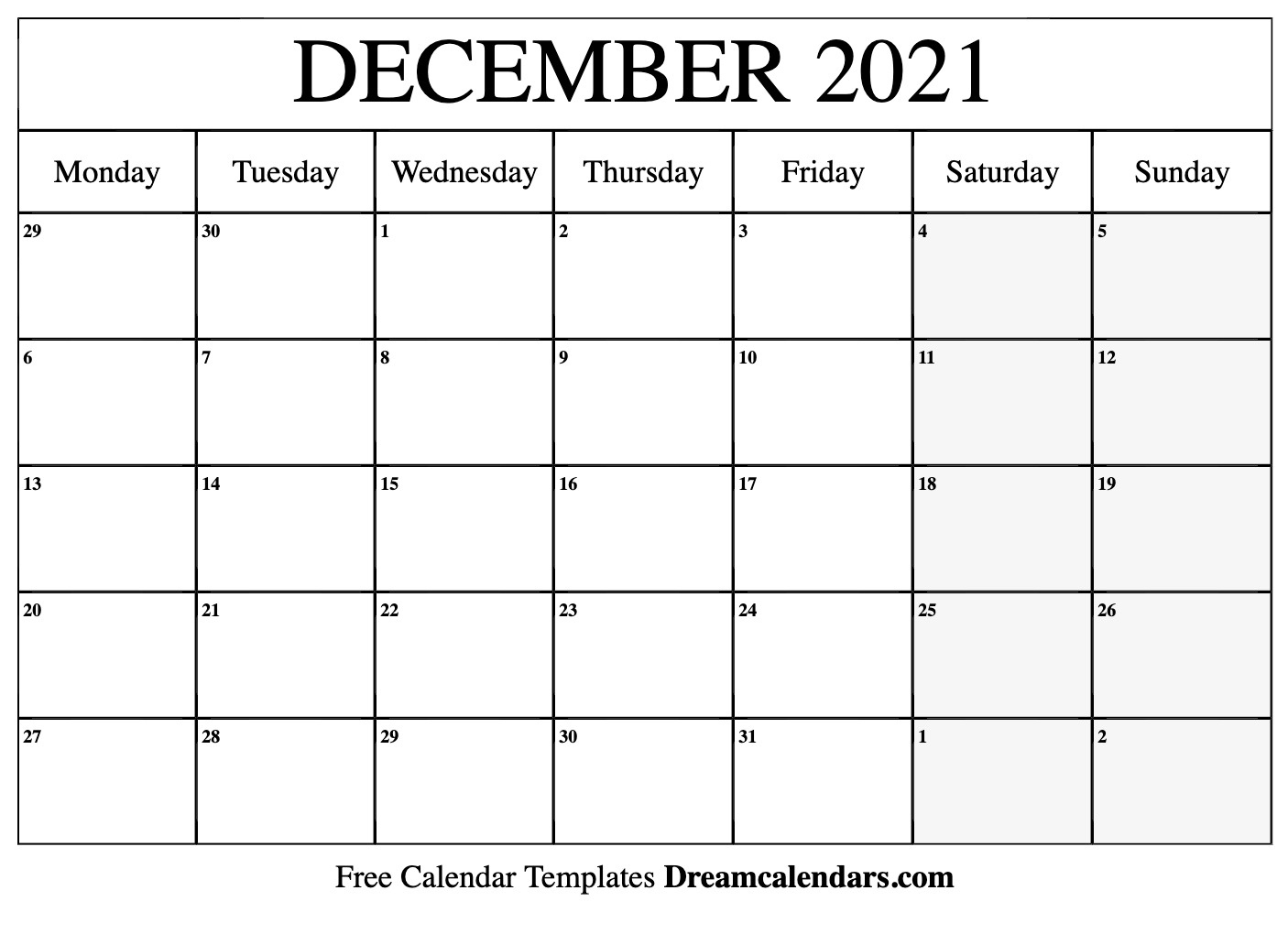December 2021 Calendar | Free Blank Printable Templates 2021 Calendar Free Printable