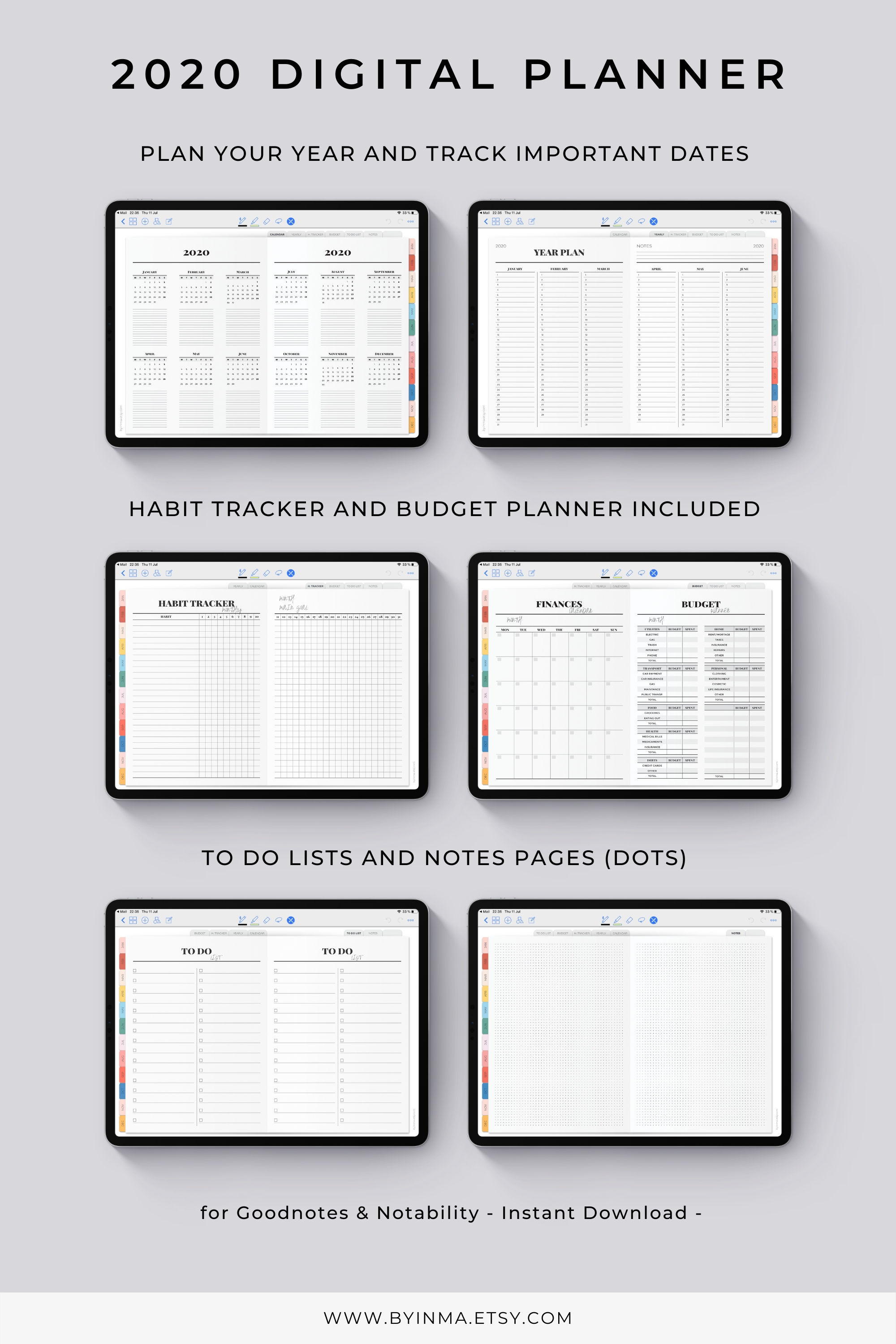 Digital Planner Hourly 2021 Goodnotes Template Notability Hourly Calendar 2021