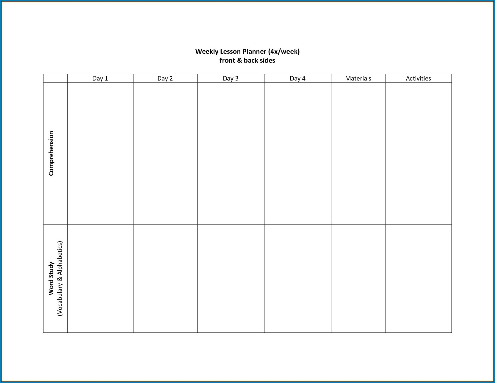 2 Week Calendar Template Word Printable Blank Calendar Template