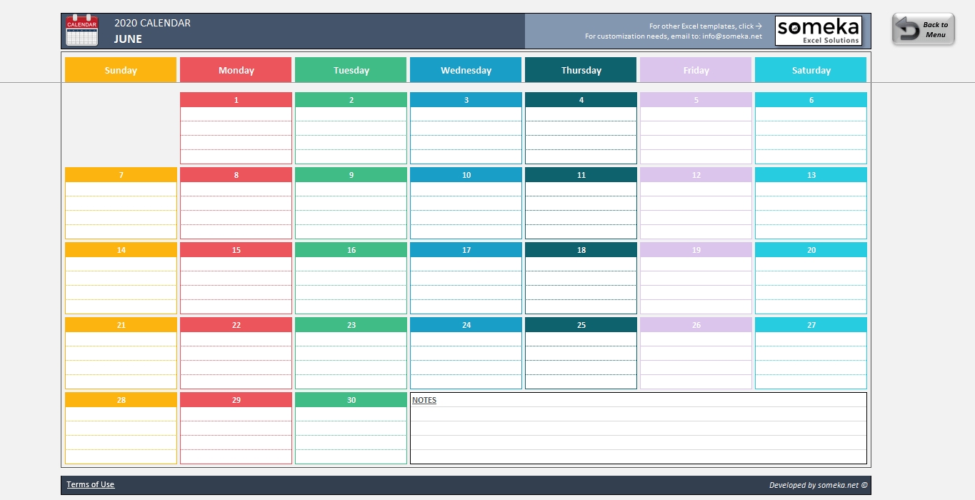 Excel Calendar Template 2020 - Free Printable Calendar Quick Calendar Template Excel