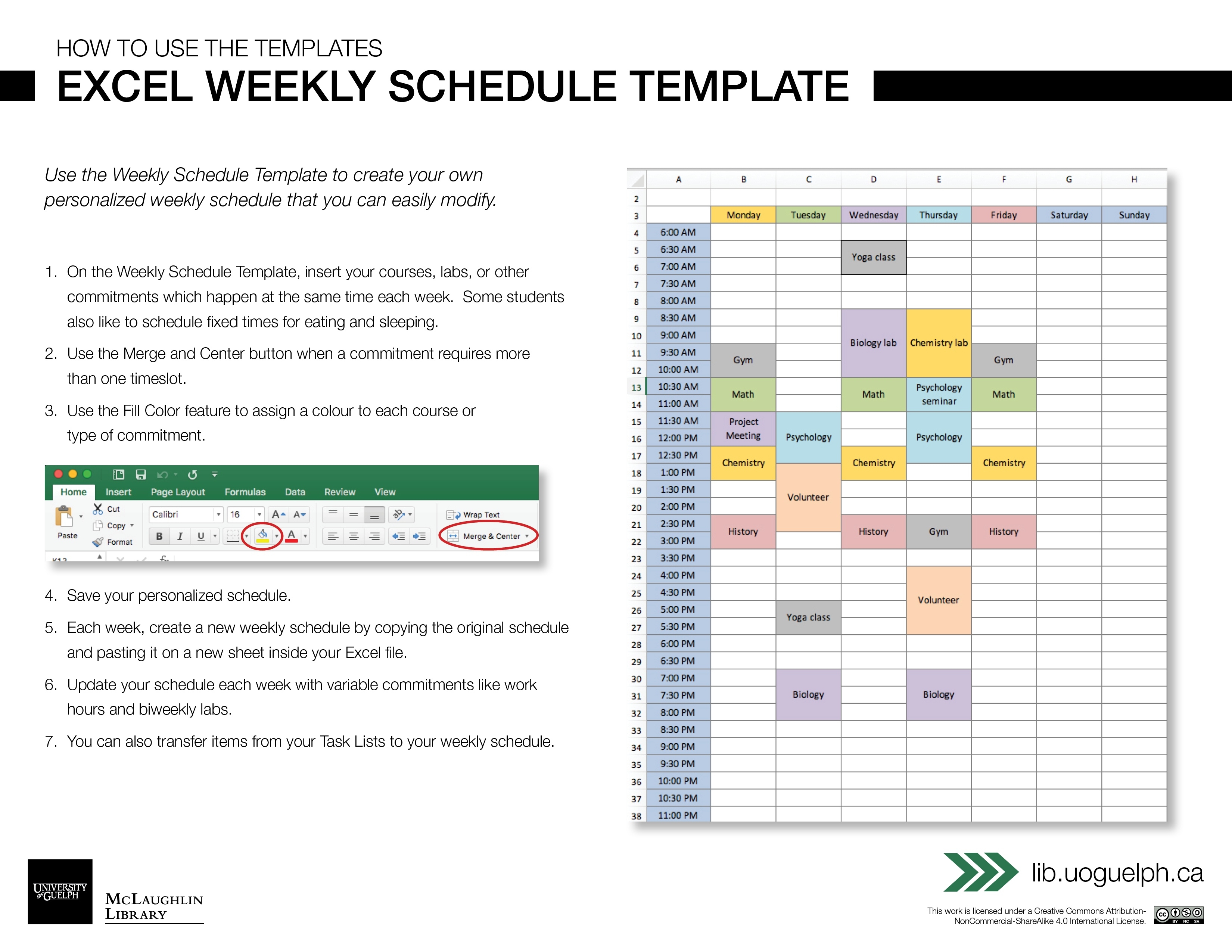 Excel Weekly Schedule Template | Digital Learning Commons Calendar Week Template Excel