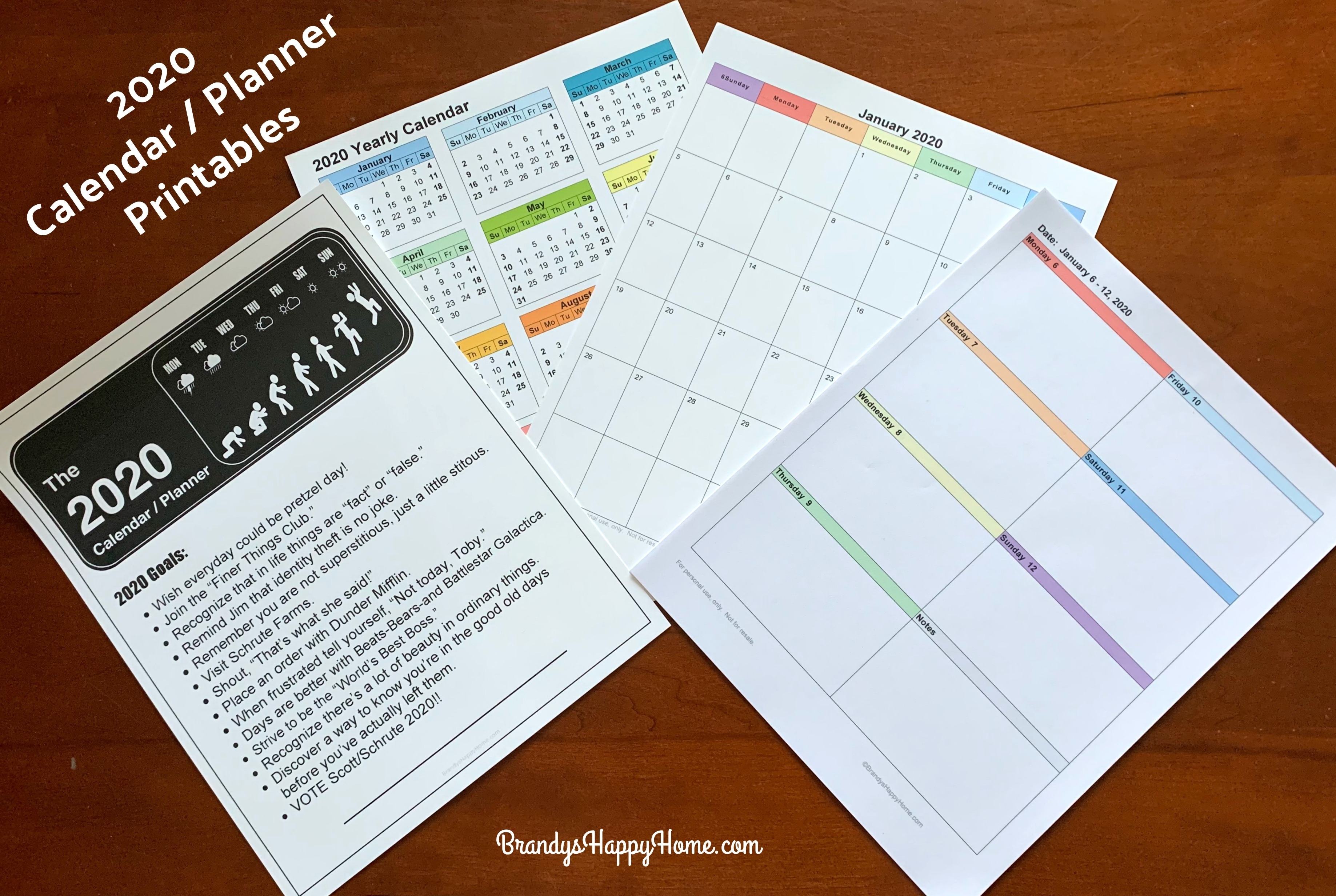 Free 2020 Diy Calendar Planner Printables 3-Ring Binder Calendar Template