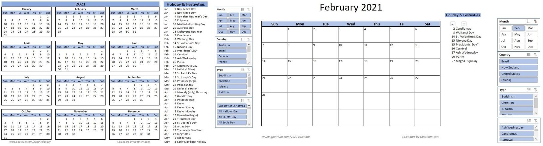 2021 Pto Calendar Template Excel • Printable Blank ...