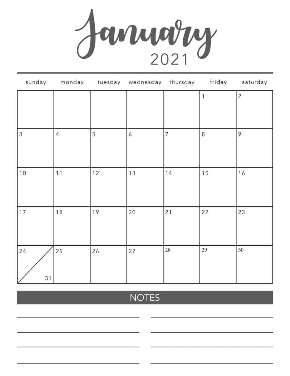 Free 2021 Printable Calendar Template (2 Colors!) - I Heart Calendar Template Mac 10.14