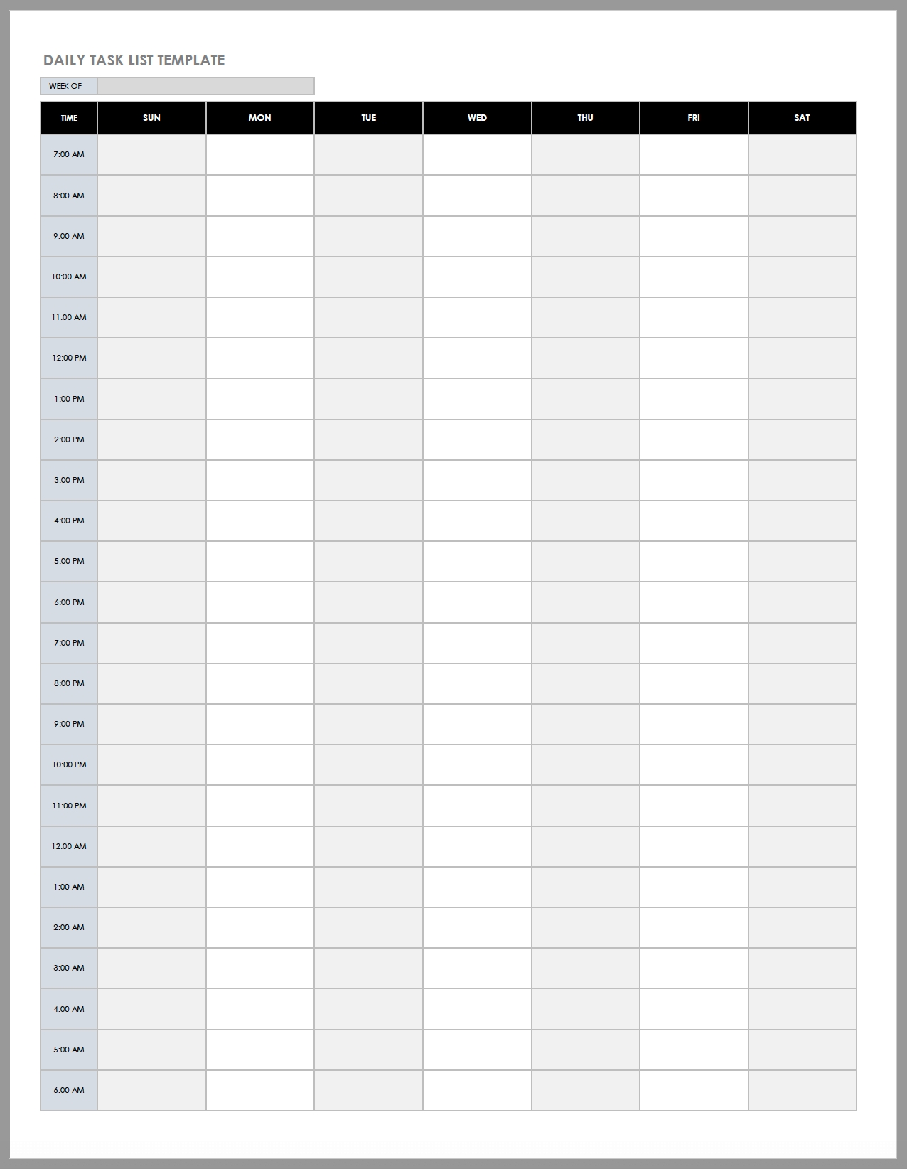 Free Daily Work Schedule Templates | Smartsheet Calendar Template By Day