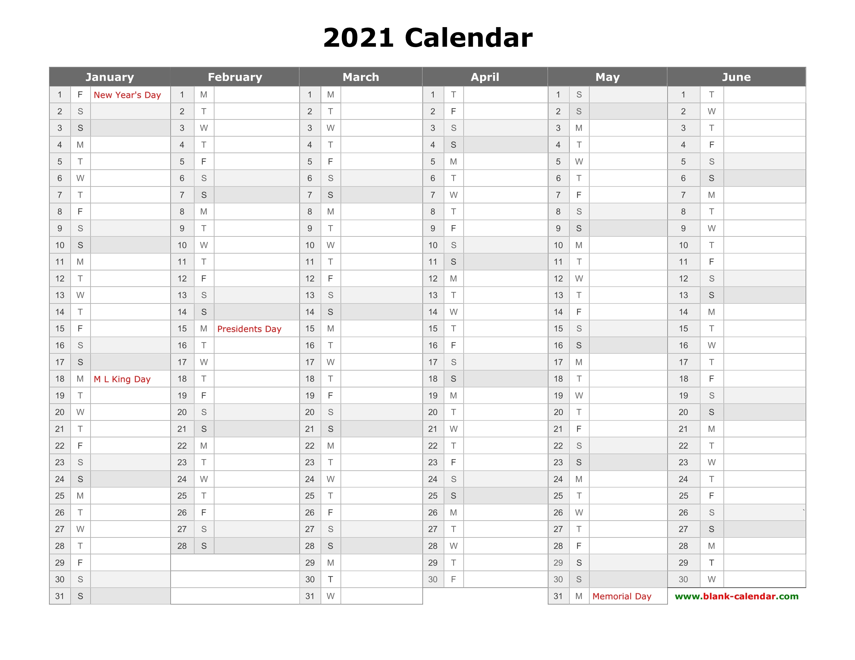 Free Download Printable Calendar 2021, Month In A Column Blank Printable Calendars 3 Month 2021