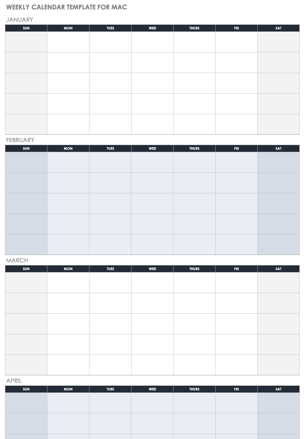 Free Excel Templates For Mac - Pm, Accounting &amp; More Calendar Template On Mac