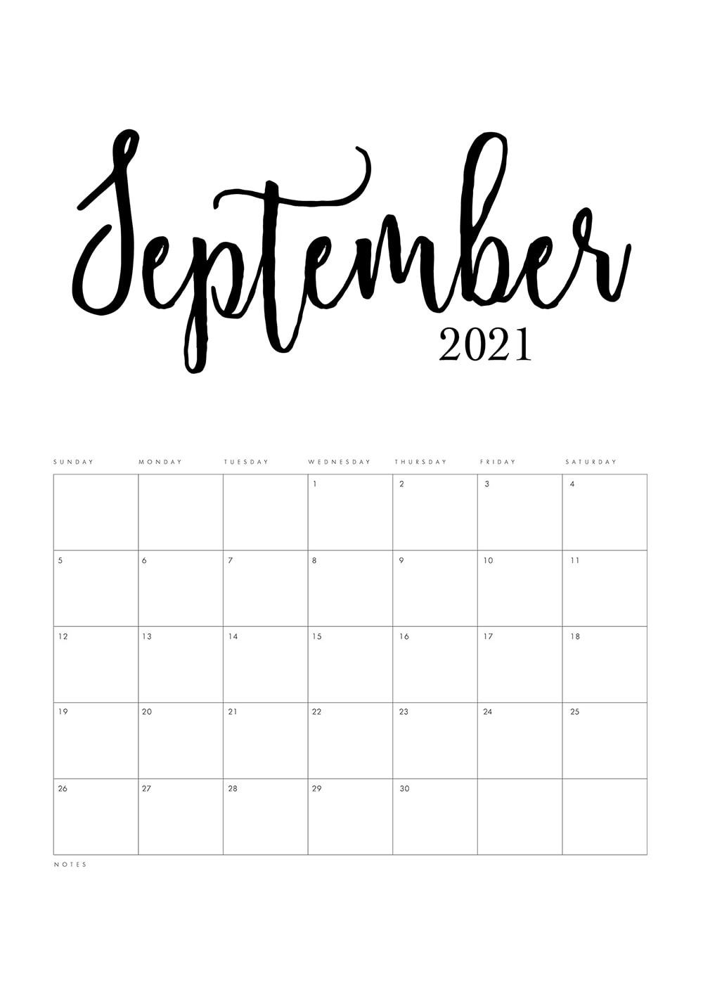 Free Printable 2021 Minimalist Calendar - The Cottage Market 5 X 7 Calendar Template