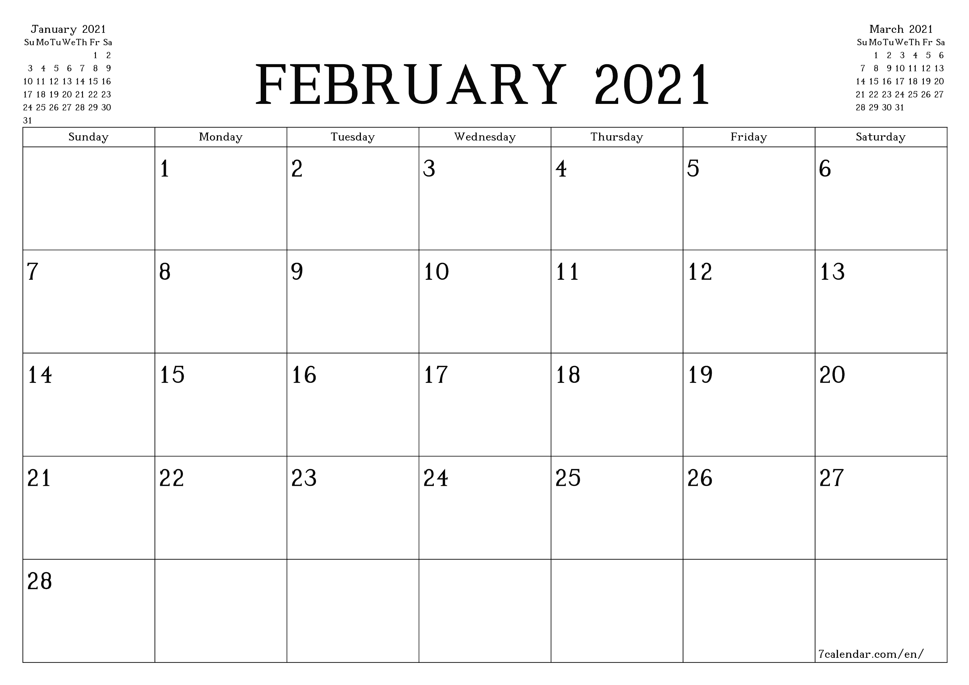 Free Printable Blank Monthly Calendar And Planner For Calendars Printable 2021 Free With Grid Lines