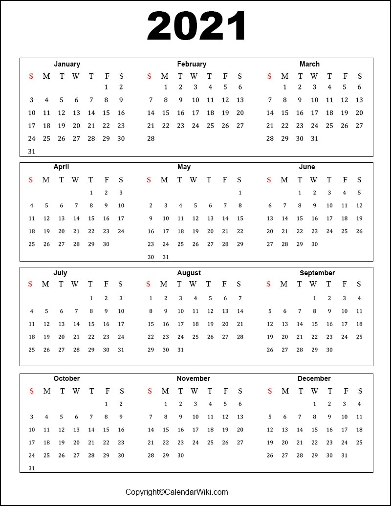 Free Printable Calendar 2021 Templates [Pdf, Word] Calendars Printable 2021 Free With Grid Lines