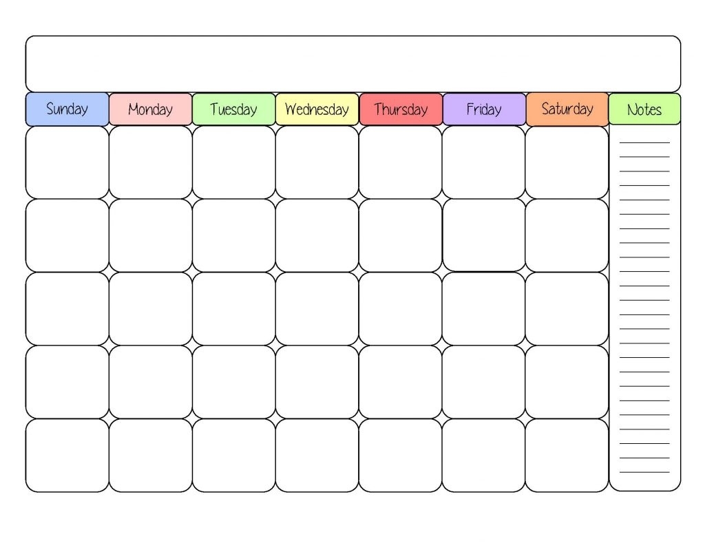 Free Printable Calendar Template – Printable Week Calendar Free Calendar Template Printable