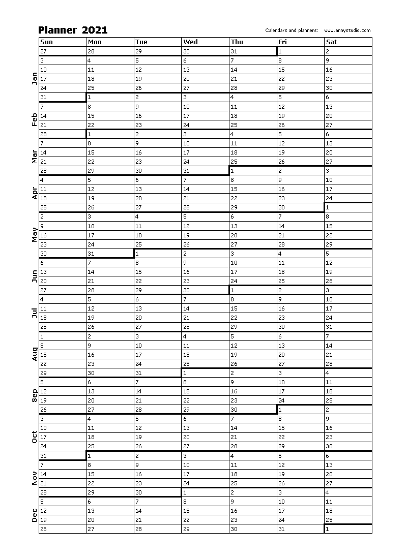 Free Printable Calendars And Planners 2021, 2022 And 2023 Calendars Printable 2021 Free With Grid Lines