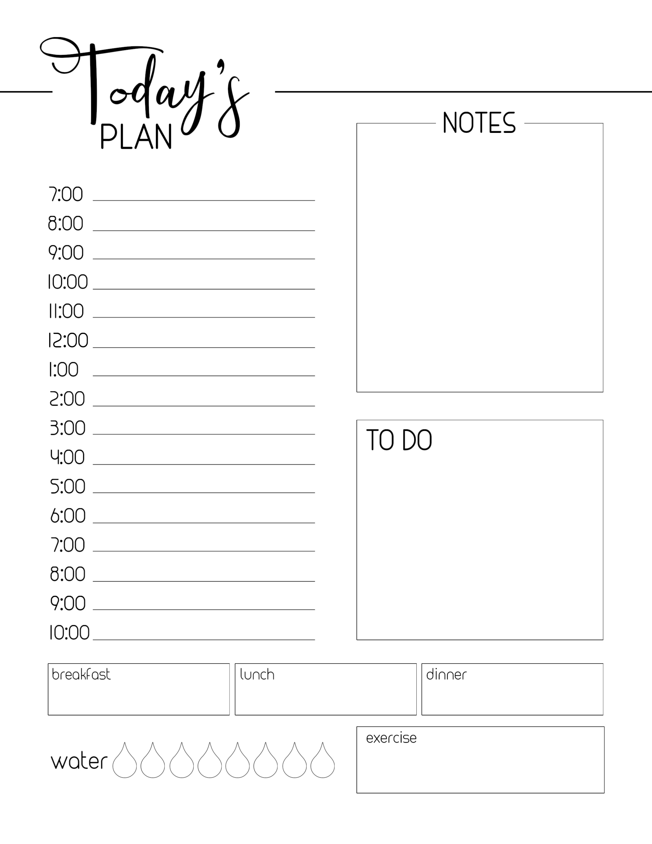 Free Printable Daily Planner Template | Paper Trail Design Calendar Template By Day