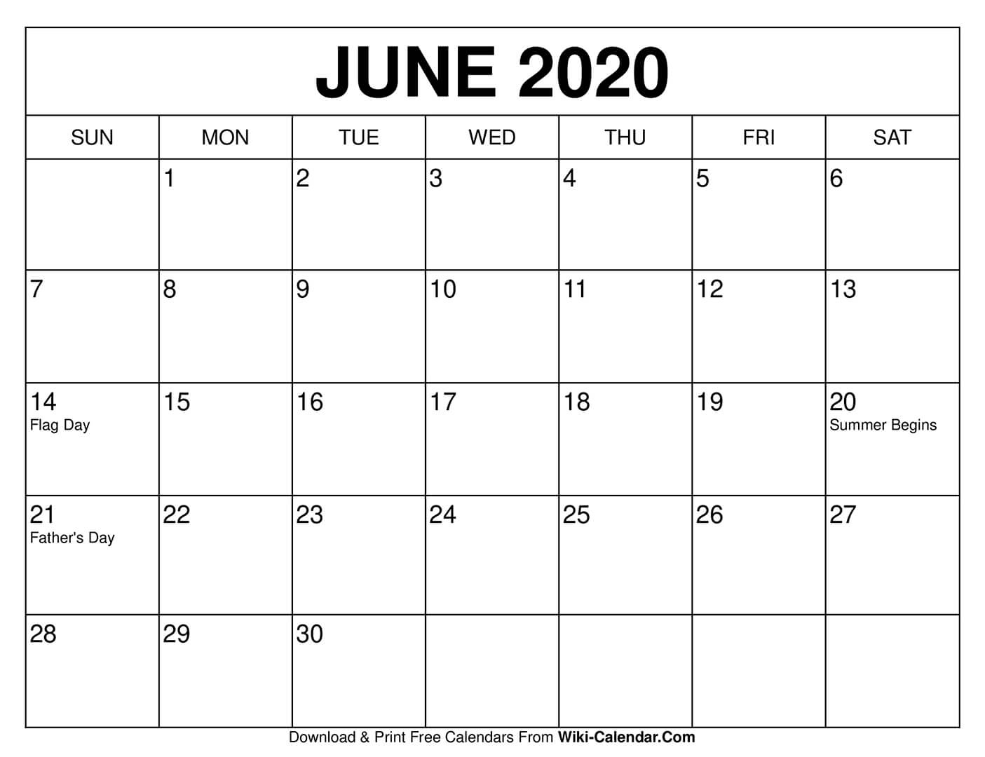Free Printable June 2020 Calendars Father&amp;#039;S Day 2021 Calendar