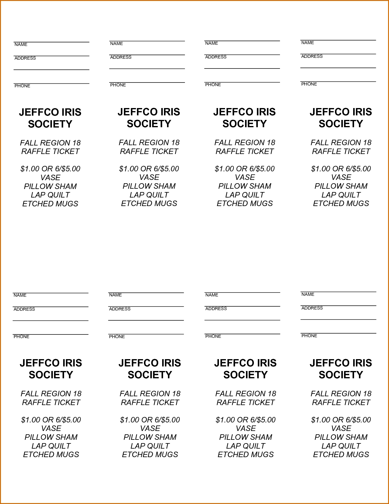 Free Printable Raffle Tickets - Free Printable Raffle Ticket Free Calendar Raffle Template