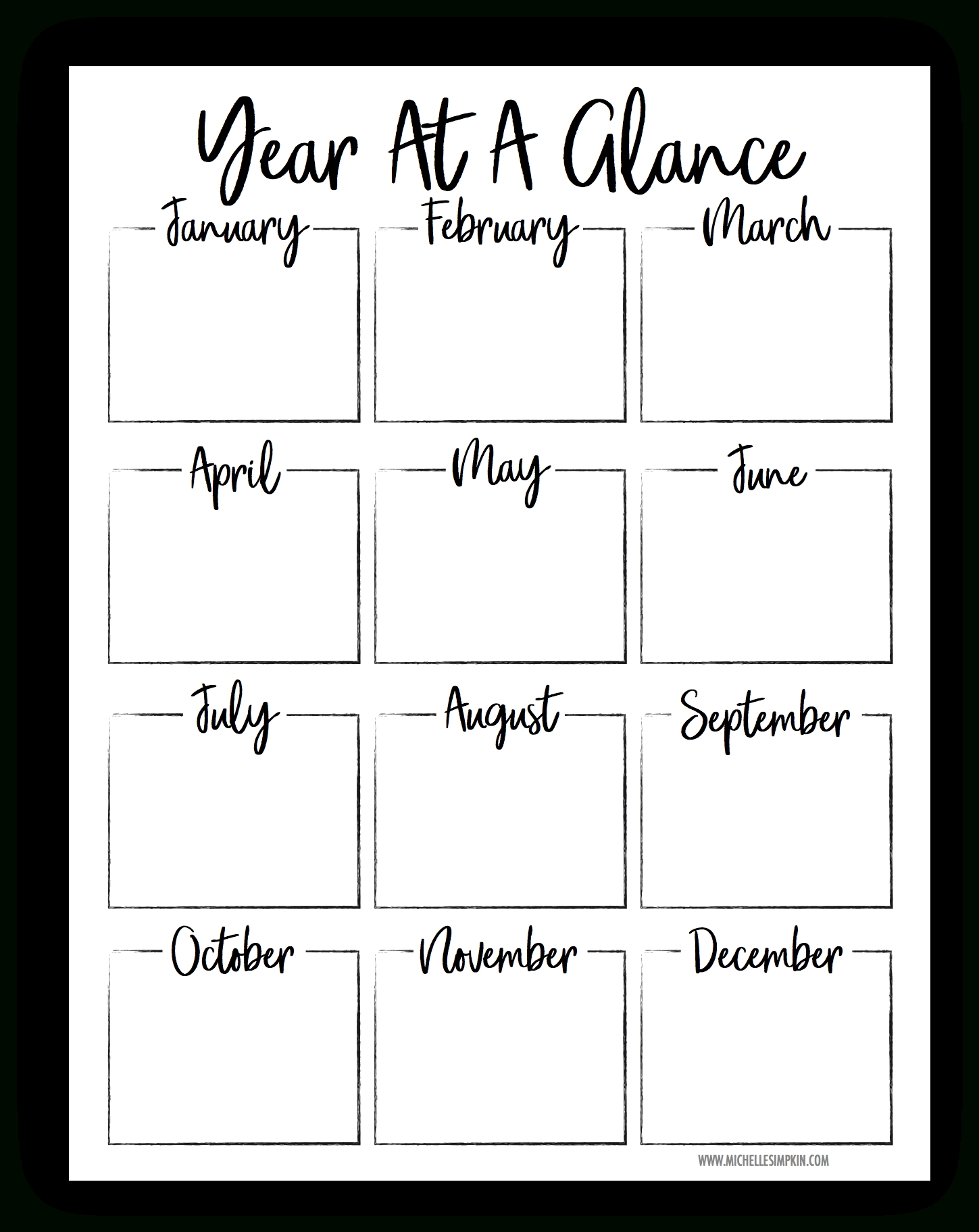 Free Printable - This Year At A Glance Printable Will Help Calendar Template Year At A Glance