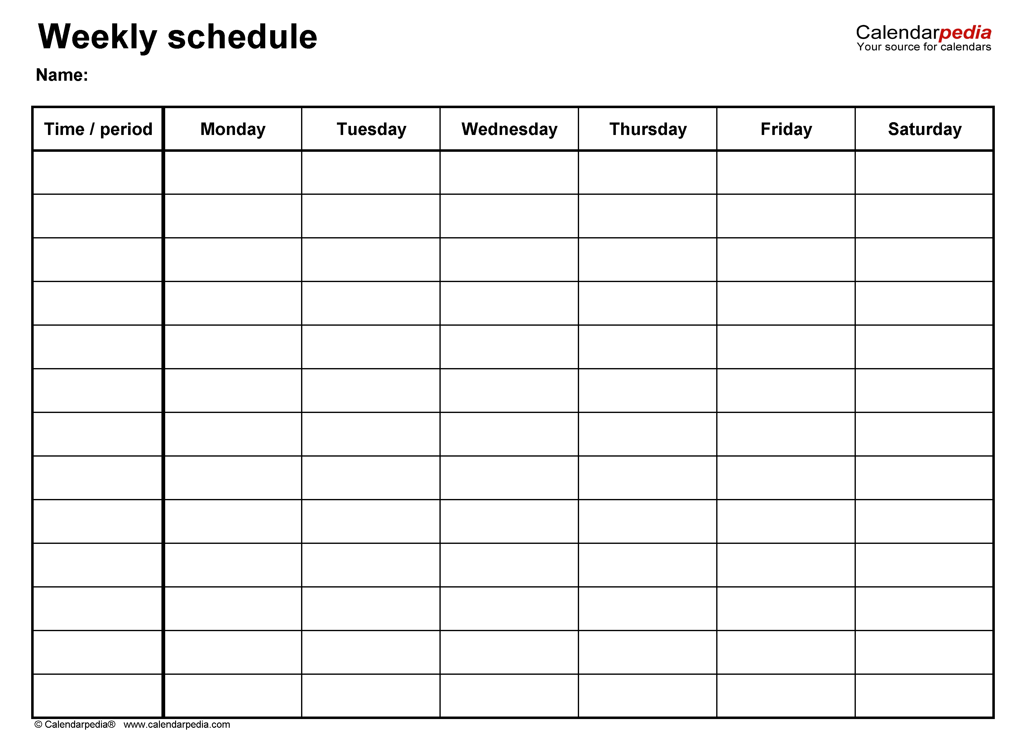 9 Week Calendar Template Printable Blank Calendar Template