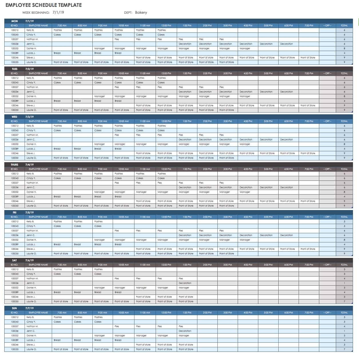 Free Work Schedule Templates For Word And Excel |Smartsheet 4 Person Calendar Template