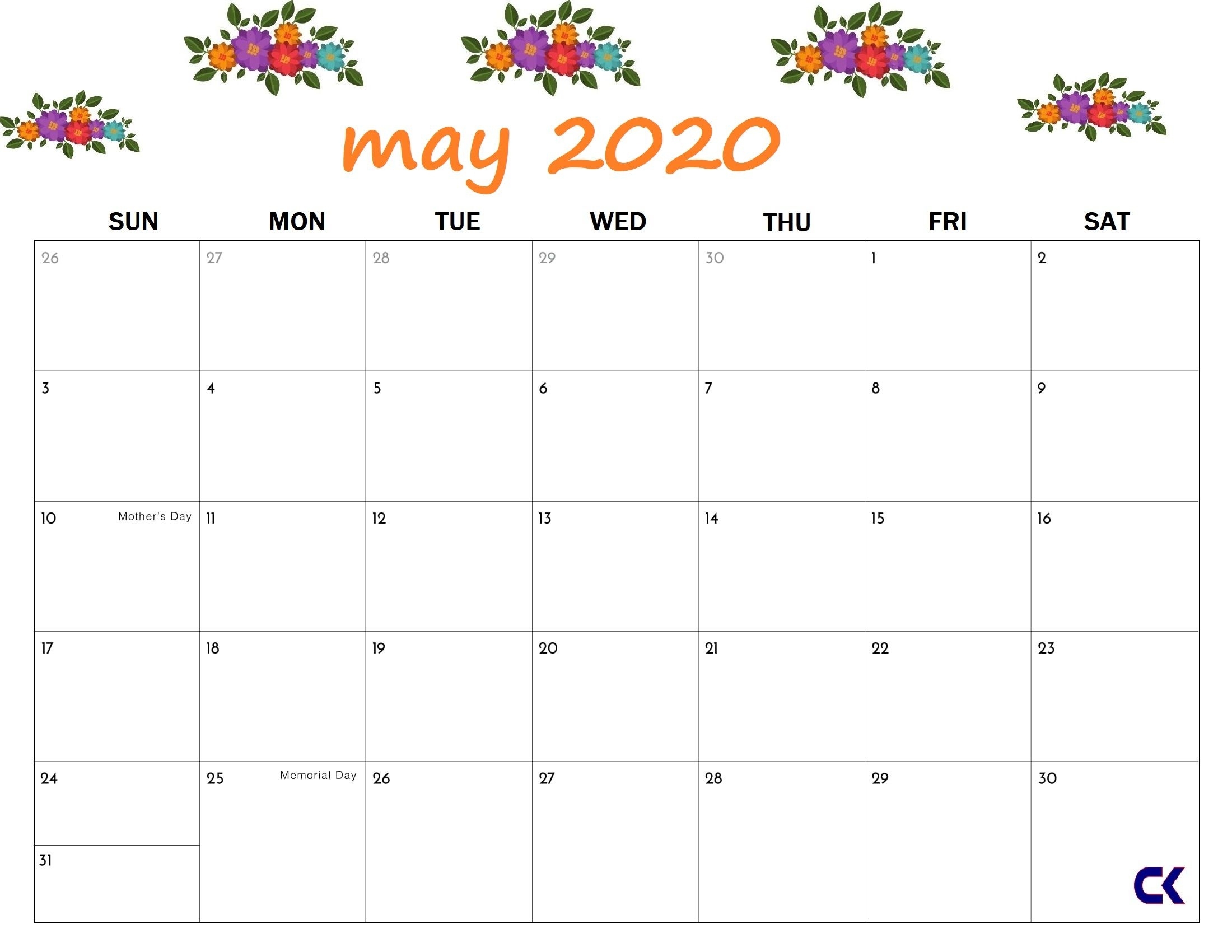 Here Are Some Examples Of May 2020 Calendar That You Can Examples Of Calendar Template