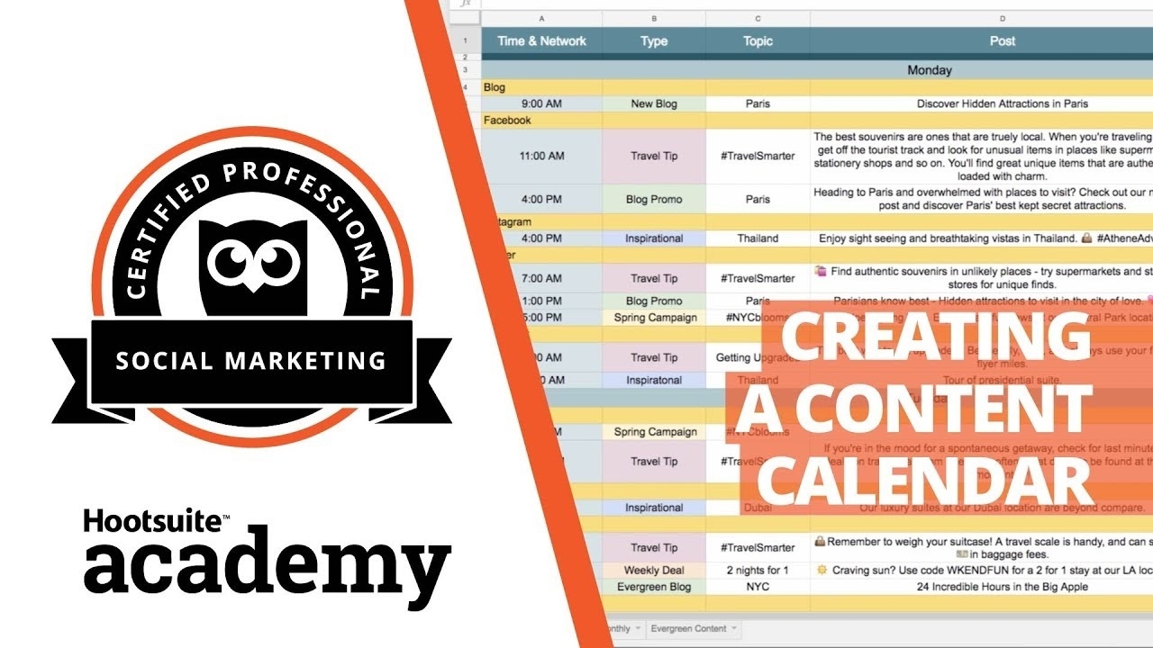 How To Create A Content Calendar Content Calendar Template Hootsuite