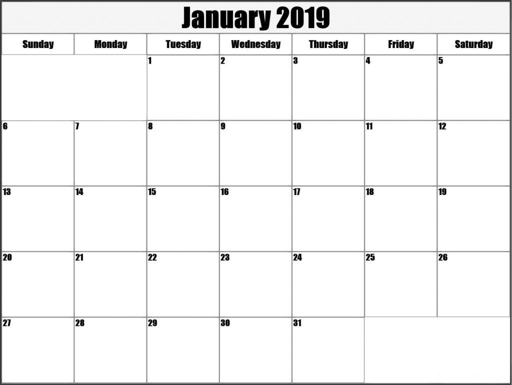 January 2019 Printable Calendar Templates Free Printable Free Printable Calendar Templates Uk