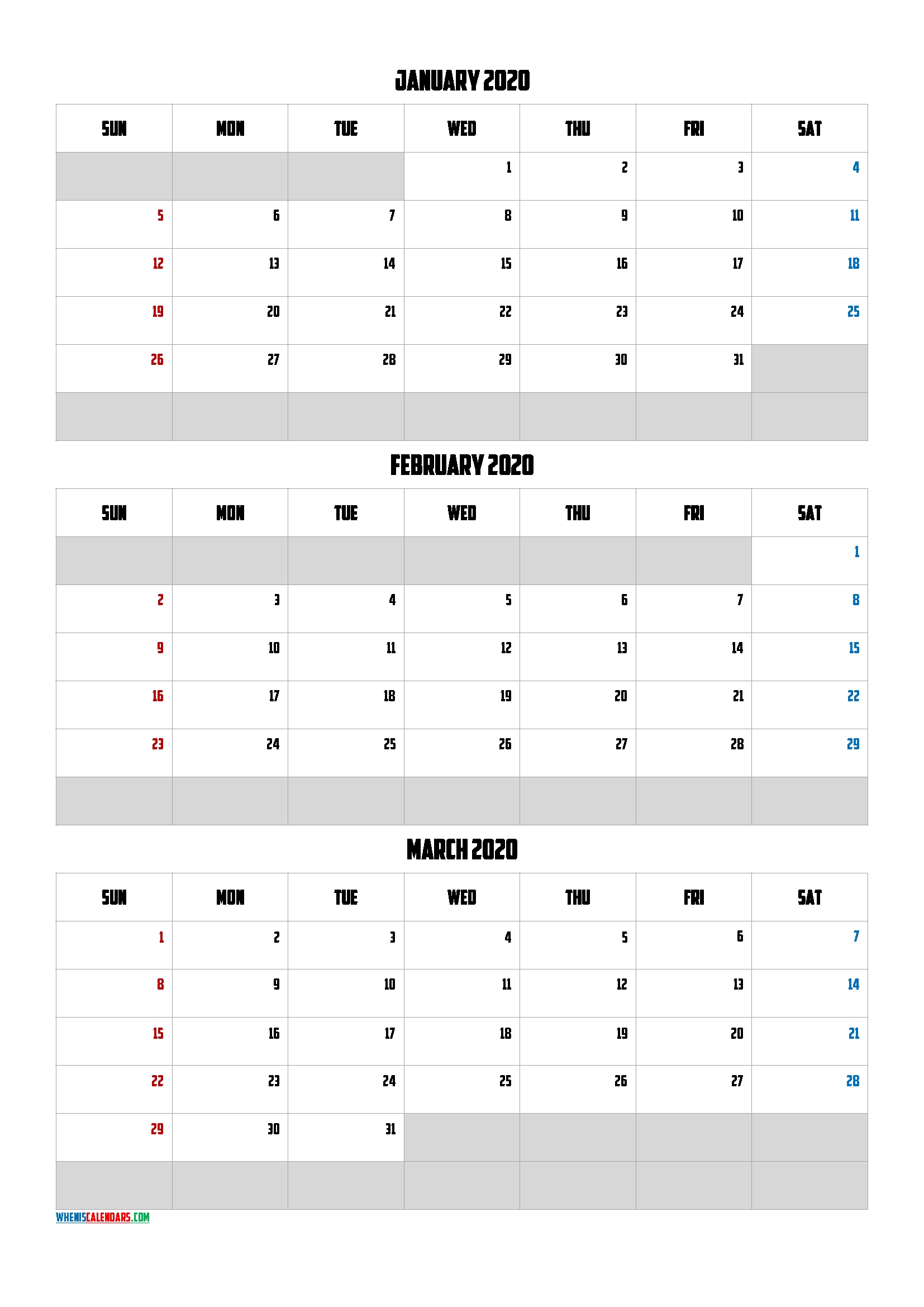 January February March 2021 Free Printable 3 Month Calendar Free Printable Calendars 3 Months 2021