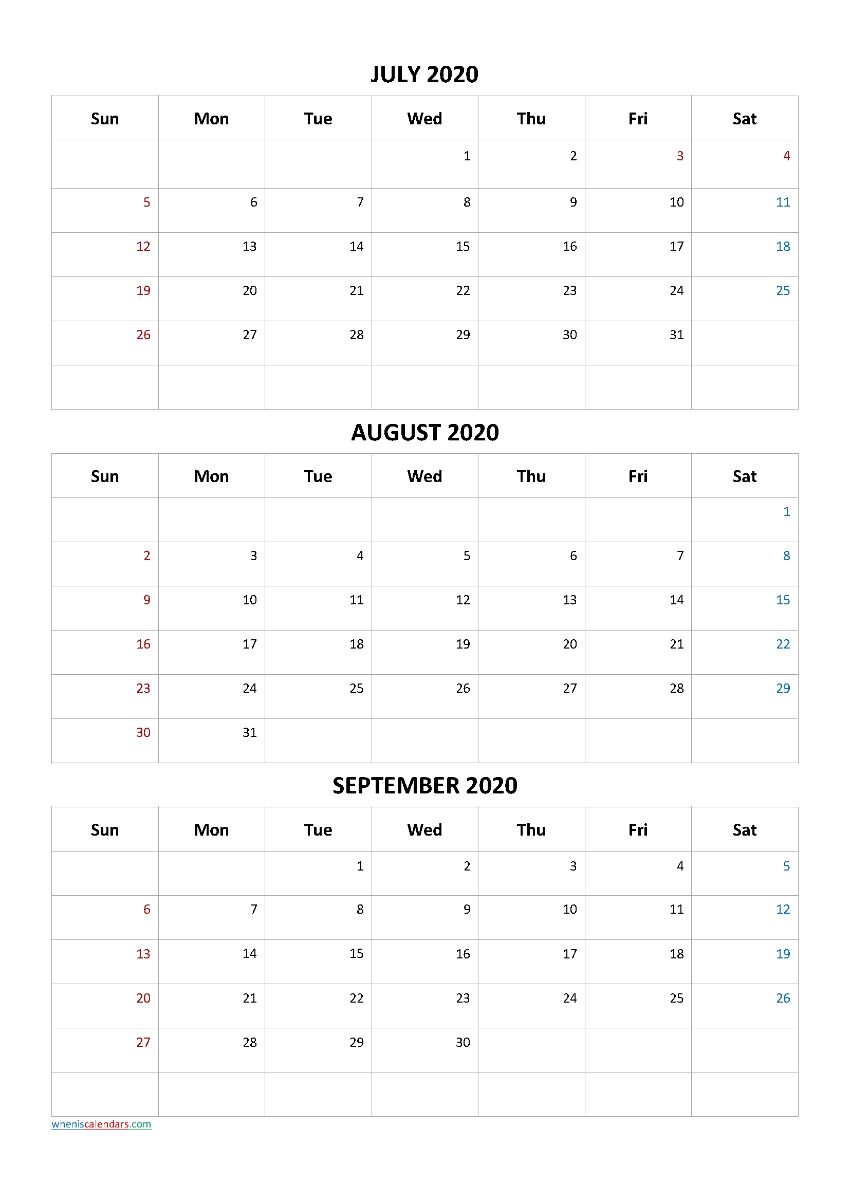 July August September 2021 Three Month Calendar Printable 3 Month Printable Calendar Templates 2021 Sept
