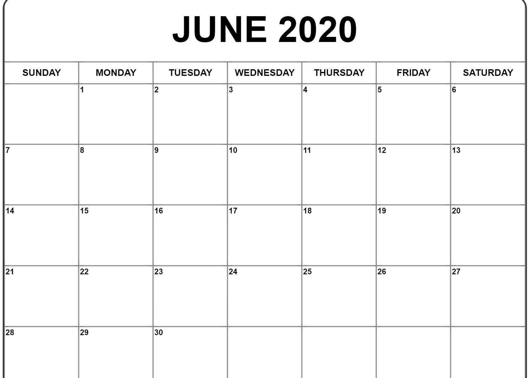June 2020 Calendar | Excel Calendar, June Calendar Printable 24 X 36 Calendar Template