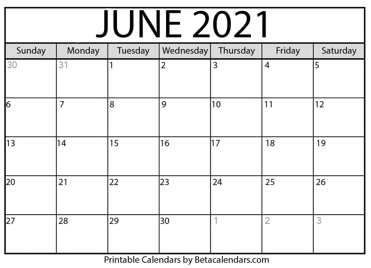 June 2021 Calendar | Blank Printable Monthly Calendars Father&amp;#039;S Day 2021 Calendar