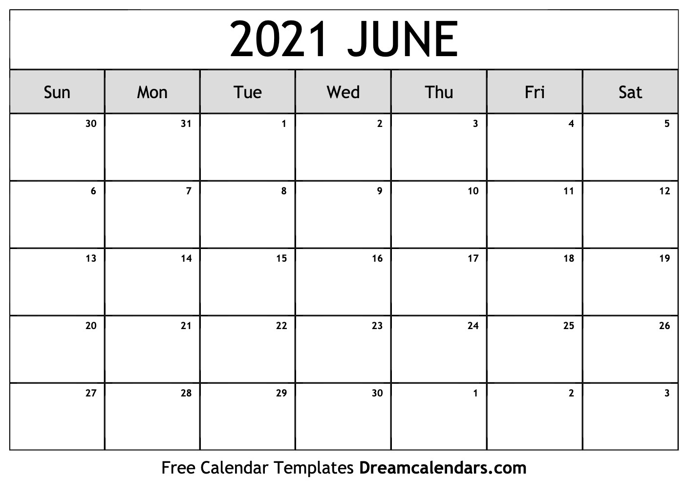 June 2021 Calendar | Free Blank Printable Templates June 2021 Printable Monthly Calendar With Lines